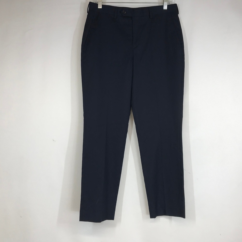 Lauren Ralph Lauren Women Navy Blue Flat Front Dress Pants Size 13R 29W